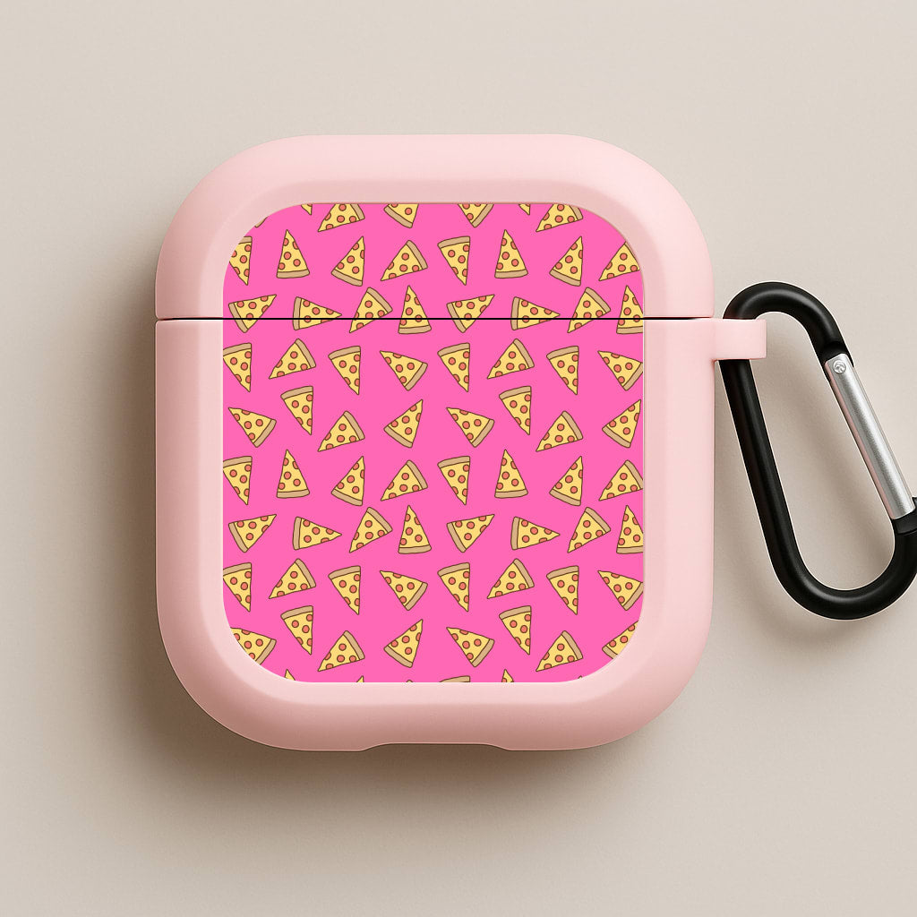 Pizza Pattern Pink AirPods Case