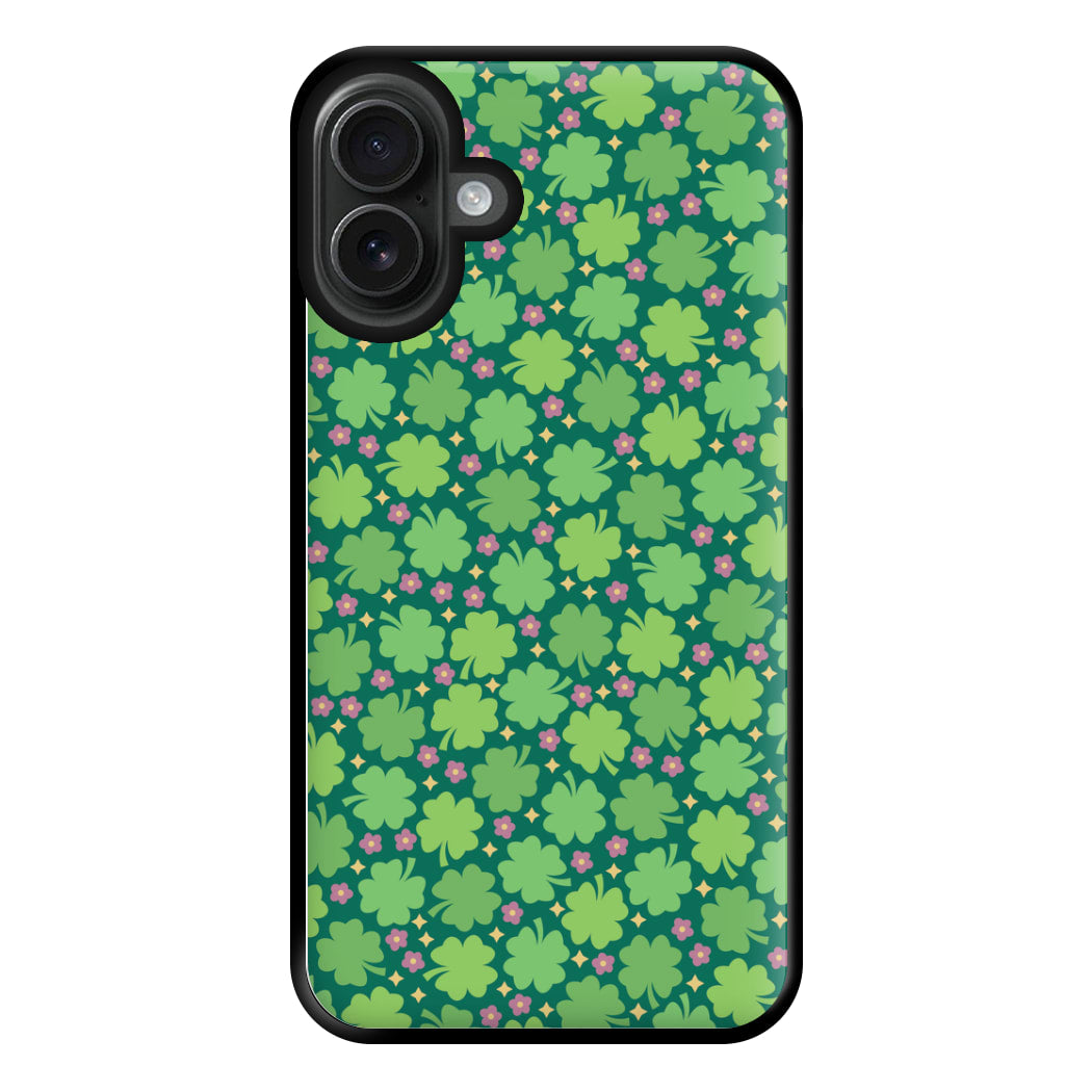 Clover Patterns - Foliage Phone Case for iPhone 16 Plus