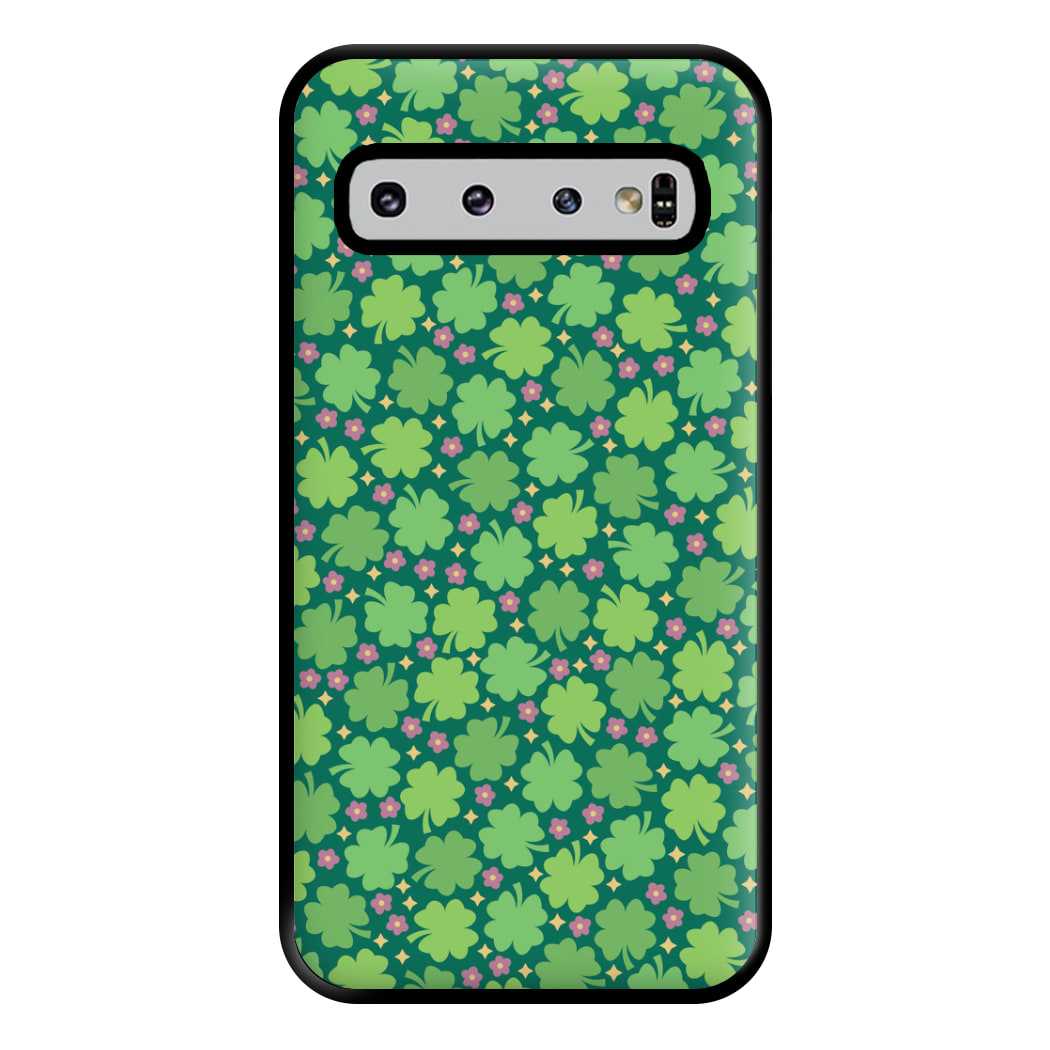 Clover Patterns - Foliage Phone Case for Galaxy S10 Plus