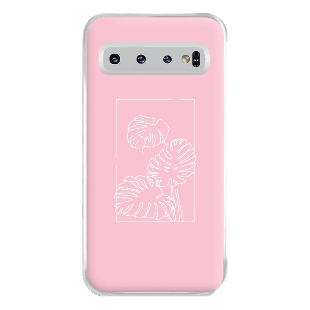 Pink Leaf - Foliage Phone Case for Galaxy S10 Plus