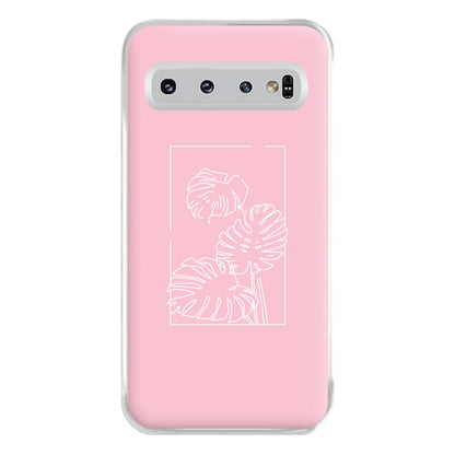 Pink Leaf - Foliage Phone Case for Galaxy S10 Plus