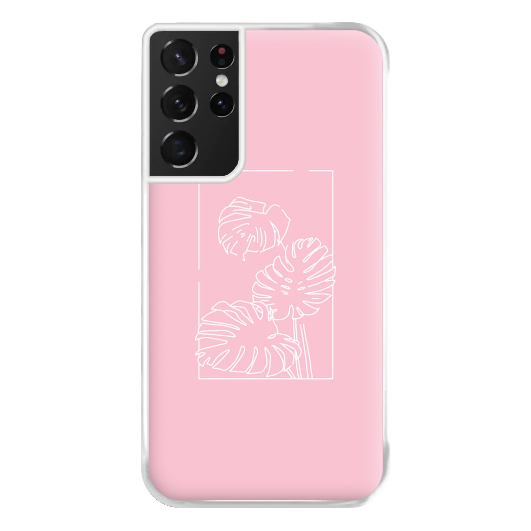 Pink Leaf - Foliage Phone Case for Galaxy S21 Ultra