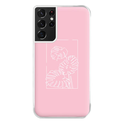 Pink Leaf - Foliage Phone Case for Galaxy S21 Ultra