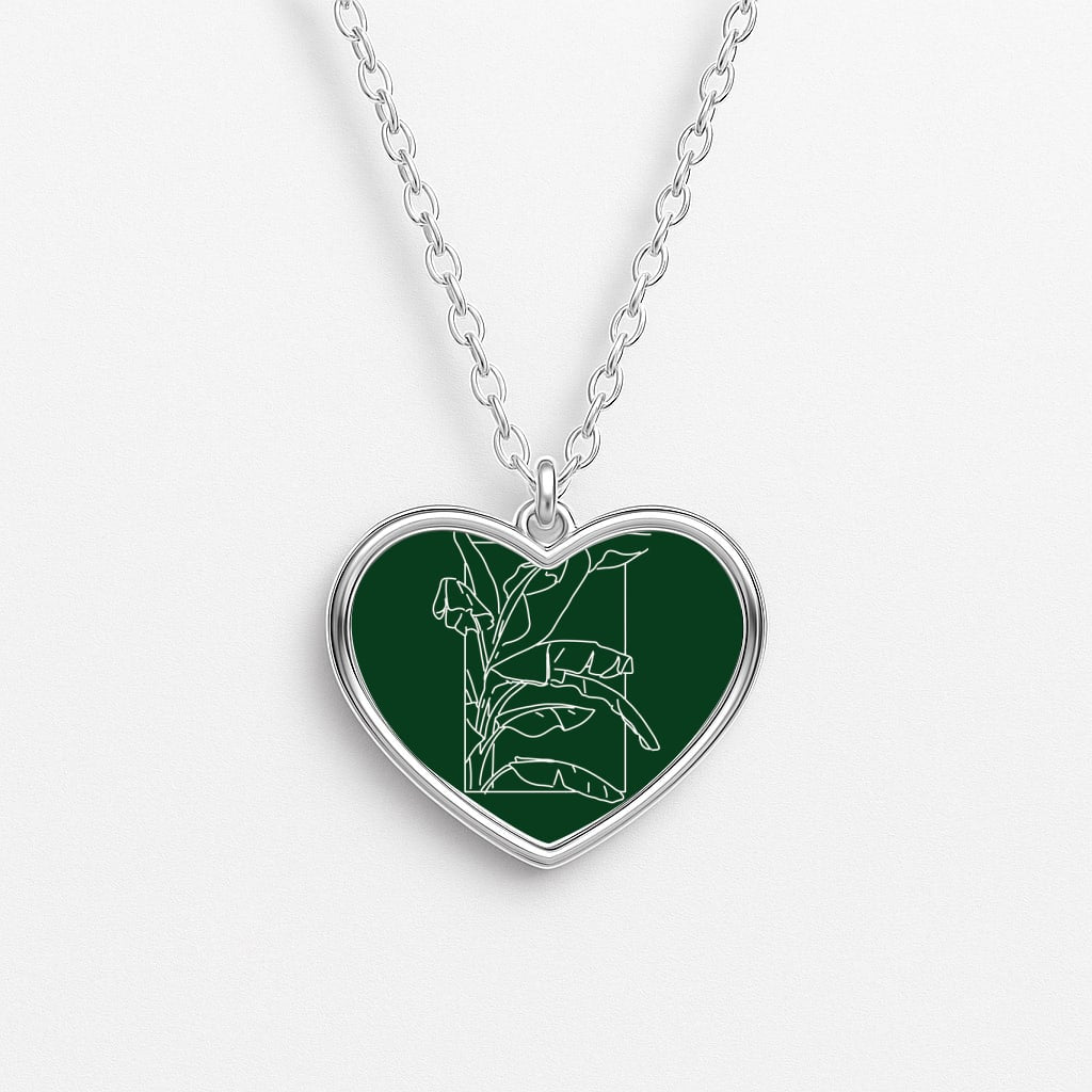 Green Leaf - Foliage Heart Necklace