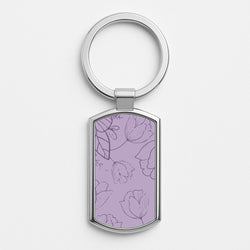 Tulips - Foliage Silver Keyring