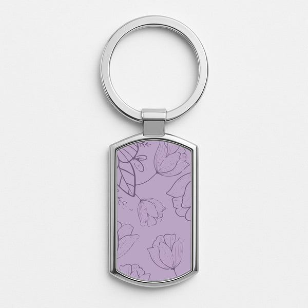 Tulips - Foliage Silver Keyring