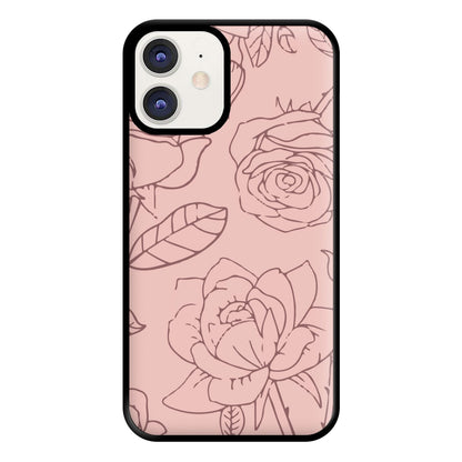 Roses - Foliage Phone Case for iPhone 12 / 12 Pro