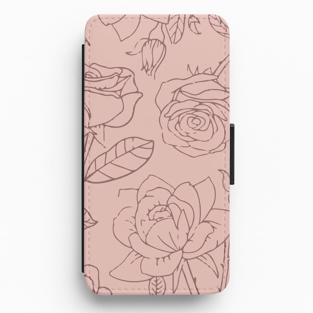 Roses - Foliage Flip / Wallet Phone Case