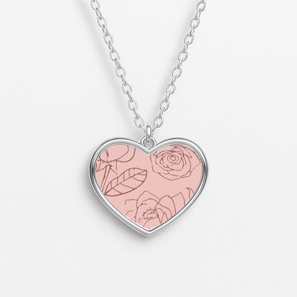 Roses - Foliage Heart Necklace