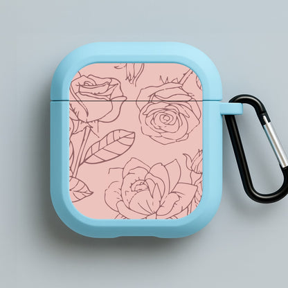 Roses - Foliage Blue AirPods Case
