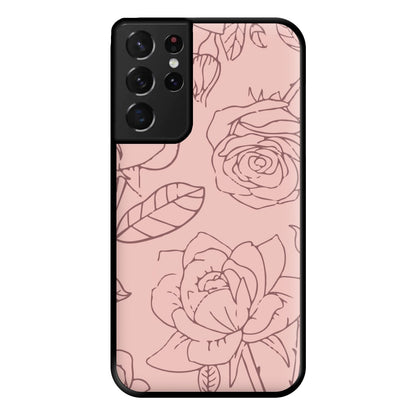 Roses - Foliage Phone Case for Galaxy S21 Ultra