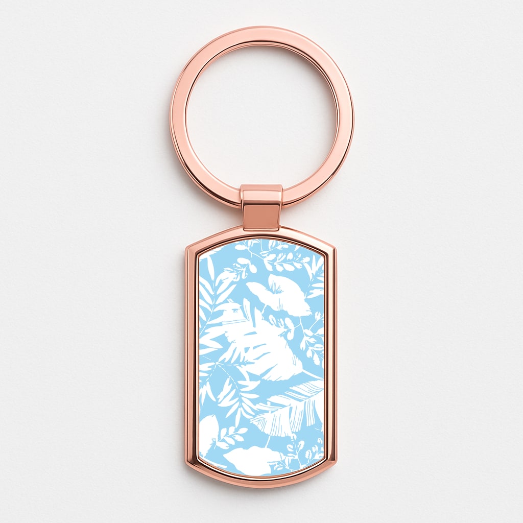 Leaf Pattern - Foliage Rose Gold Keyring