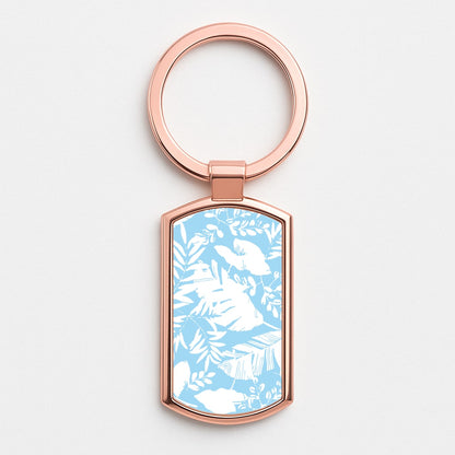 Leaf Pattern - Foliage Rose Gold Keyring