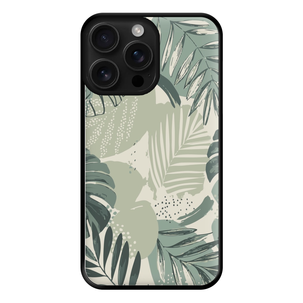 Green Leaf Pattern - Foliage Phone Case for iPhone 16 Pro Max