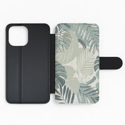 Green Leaf Pattern - Foliage Flip / Wallet Phone Case 2