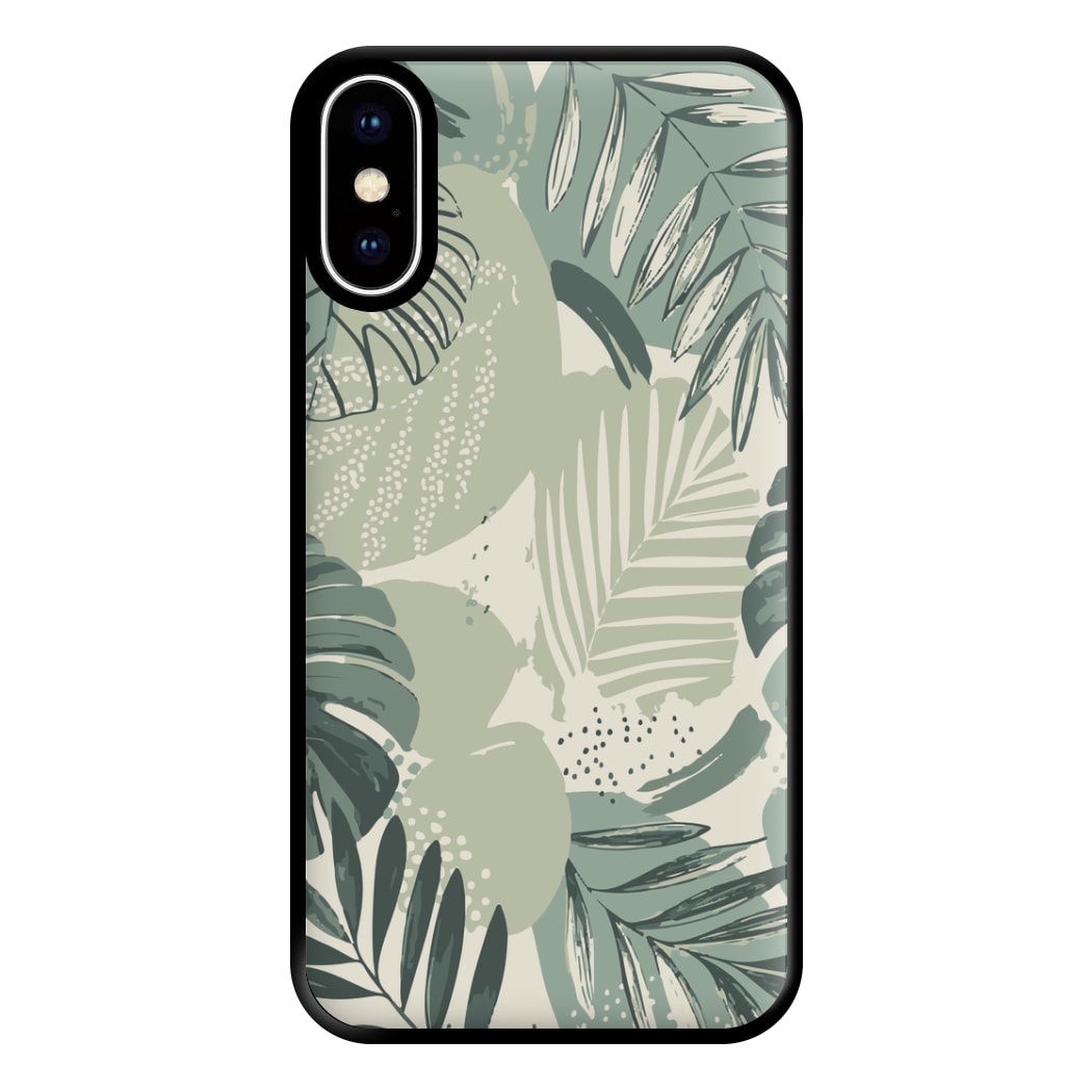 Green Leaf Pattern - Foliage Phone Case for iPhone XS Max