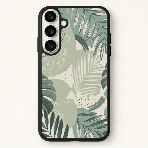 Green Leaf Pattern - Foliage Phone Case for Galaxy S26
