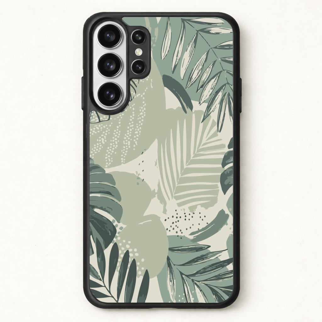 Green Leaf Pattern - Foliage Phone Case for Galaxy S26 Ultra