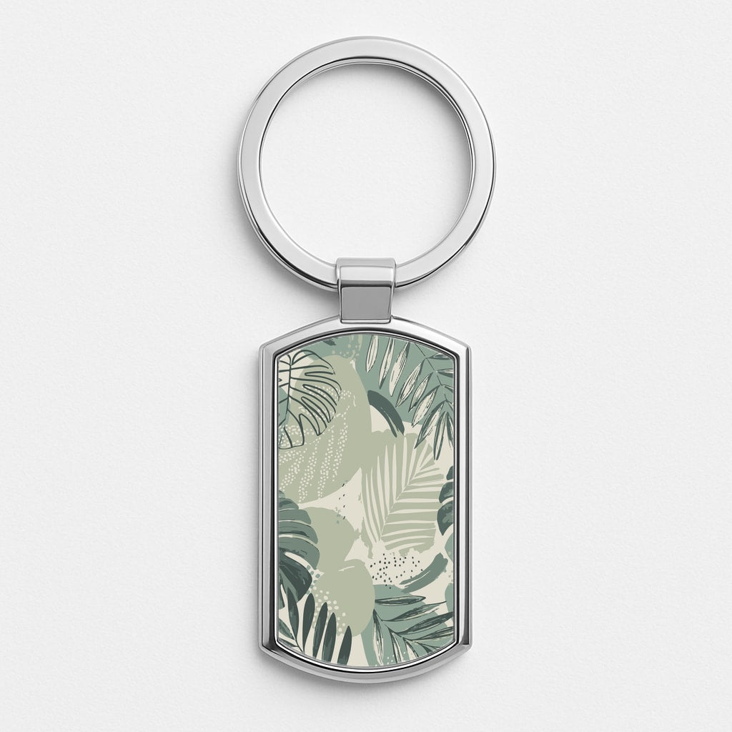 Green Leaf Pattern - Foliage Luxury Keyring
