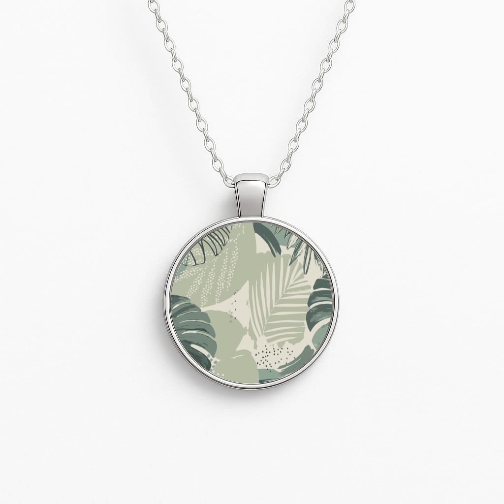 Green Leaf Pattern - Foliage Necklace