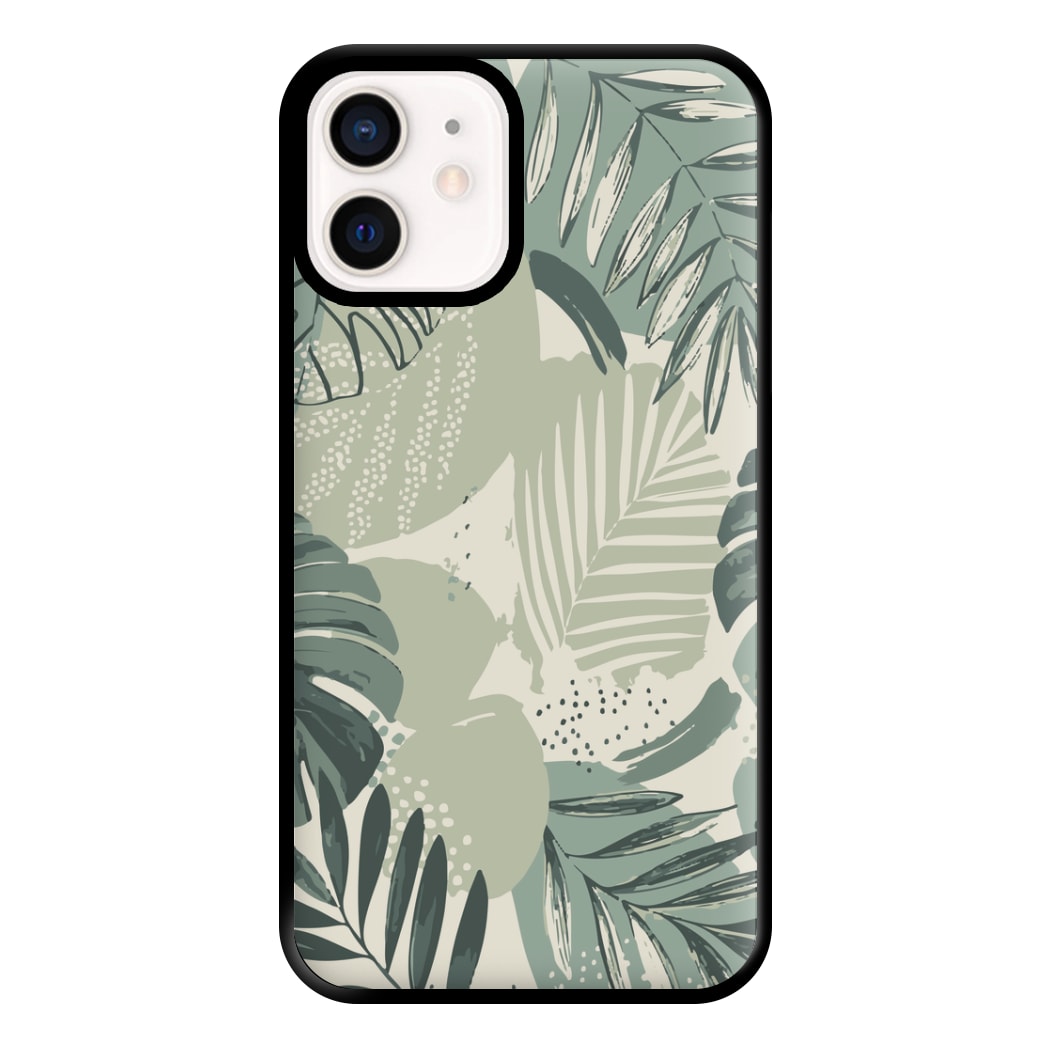 Green Leaf Pattern - Foliage Phone Case for iPhone 13 Mini