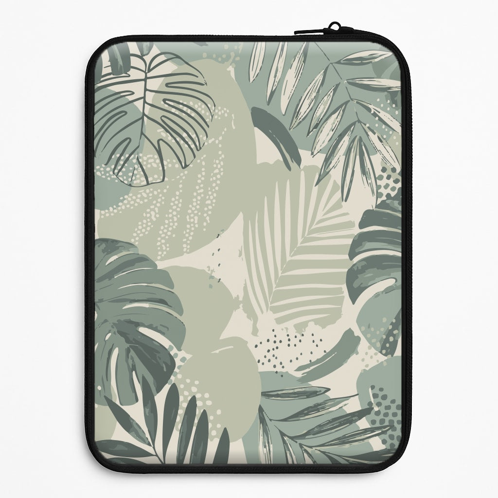 Green Leaf Pattern - Foliage Laptop Sleeve