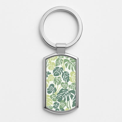Palm - Foliage Silver Keyring