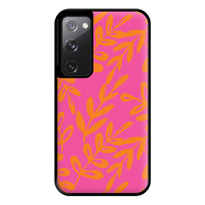 Pink & Orange Leaves - Foliage Phone Case for Galaxy S20FE