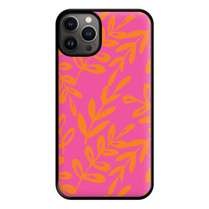 Pink & Orange Leaves - Foliage Phone Case for iPhone 13