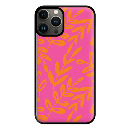 Pink & Orange Leaves - Foliage Phone Case for iPhone 13 Pro Max