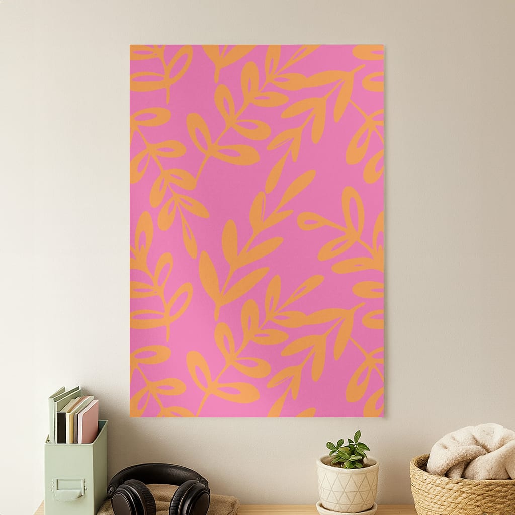 Pink & Orange Leaves - Foliage Poster