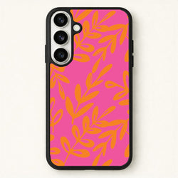 Pink & Orange Leaves - Foliage Phone Case for Galaxy S26 Plus