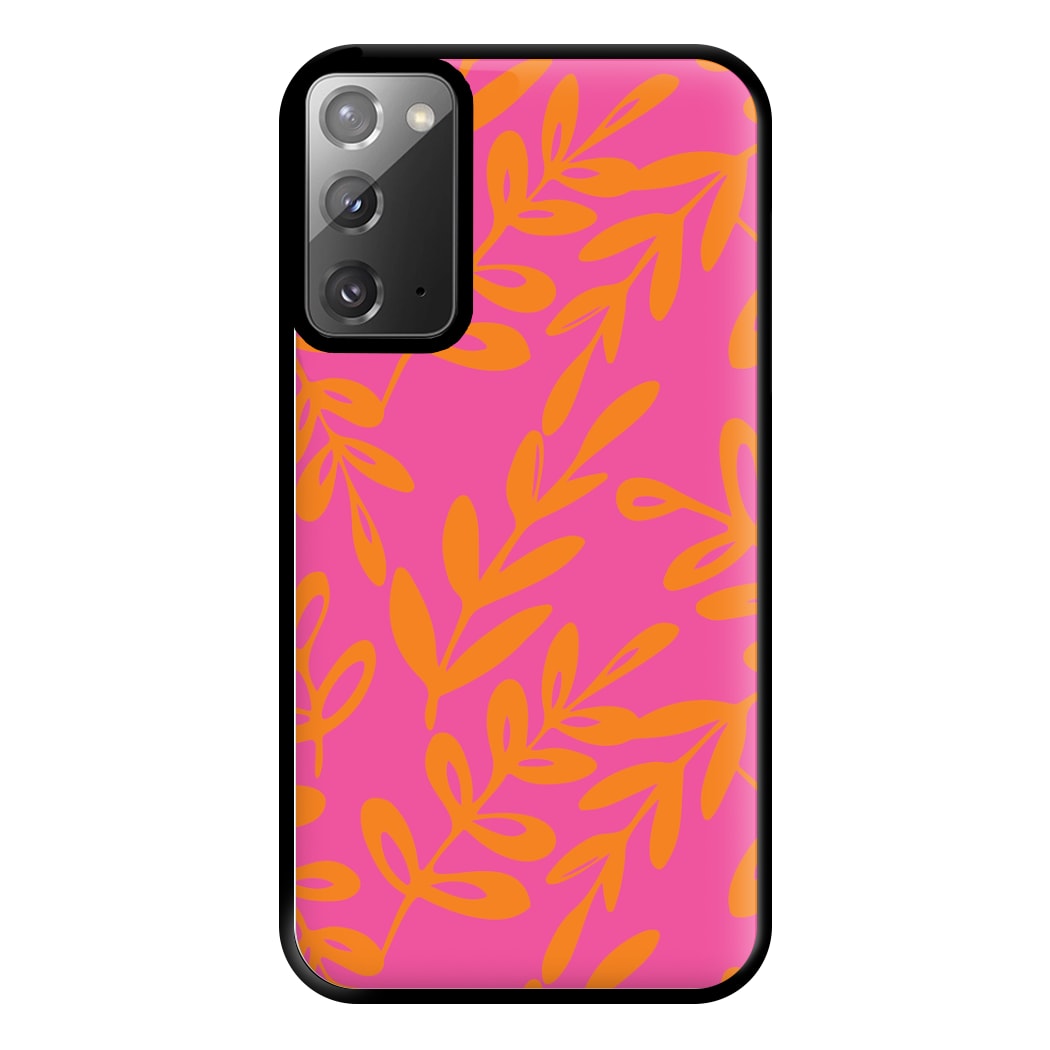 Pink & Orange Leaves - Foliage Phone Case for Galaxy Note 20 Ultra