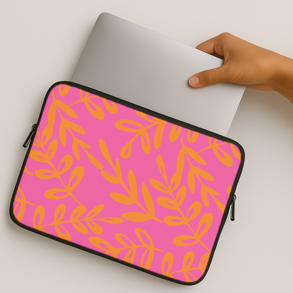 Pink & Orange Leaves - Foliage MacBook Case
