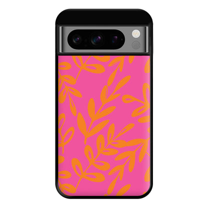 Pink & Orange Leaves - Foliage Phone Case for Google Pixel 8 Pro