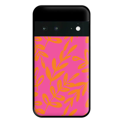 Pink & Orange Leaves - Foliage Phone Case for Google Pixel 6a