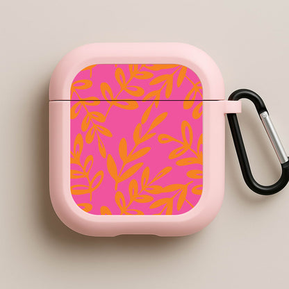 Pink & Orange Leaves - Foliage Pink AirPods Case