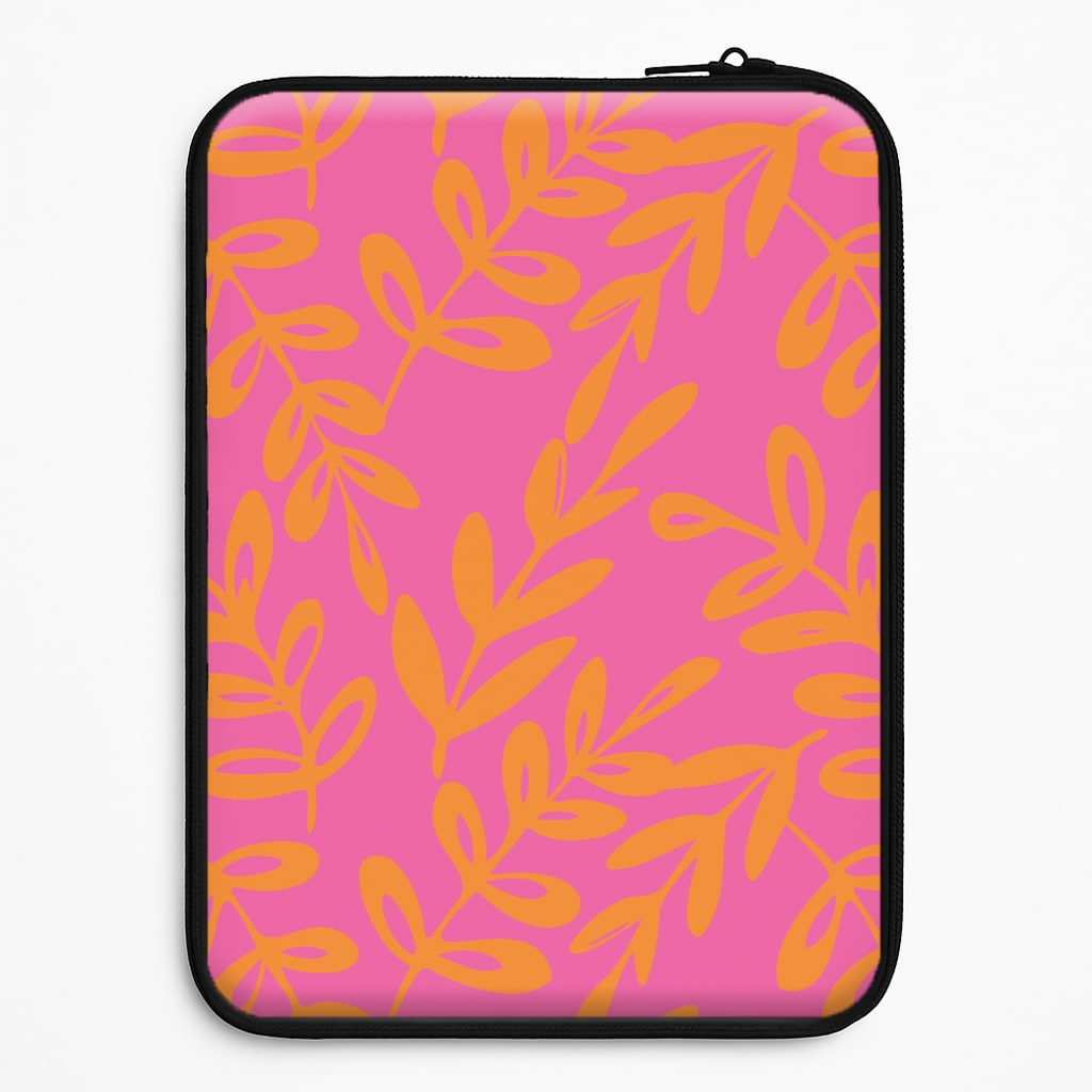 Pink & Orange Leaves - Foliage Laptop Sleeve