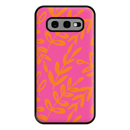 Pink & Orange Leaves - Foliage Phone Case for Galaxy S10e