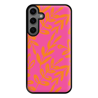 Pink & Orange Leaves - Foliage Phone Case for Galaxy S23FE