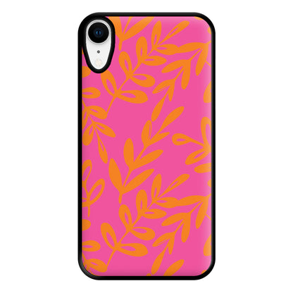 Pink & Orange Leaves - Foliage Phone Case for iPhone XR