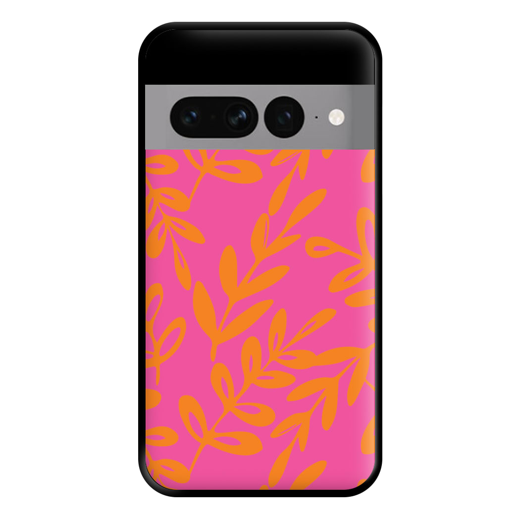 Pink & Orange Leaves - Foliage Phone Case for Google Pixel 7 Pro