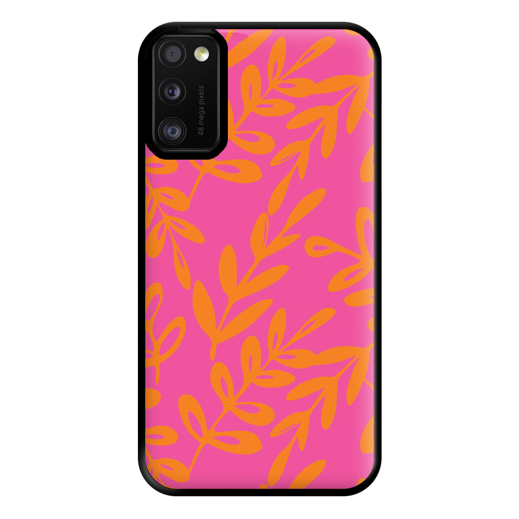 Pink & Orange Leaves - Foliage Phone Case for Galaxy A41