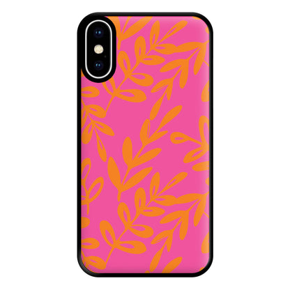 Pink & Orange Leaves - Foliage Phone Case for iPhone XS Max