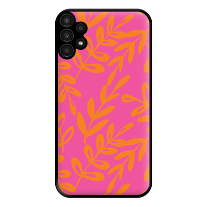 Pink & Orange Leaves - Foliage Phone Case for Galaxy A13