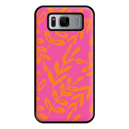 Pink & Orange Leaves - Foliage Phone Case for Galaxy S8 Plus