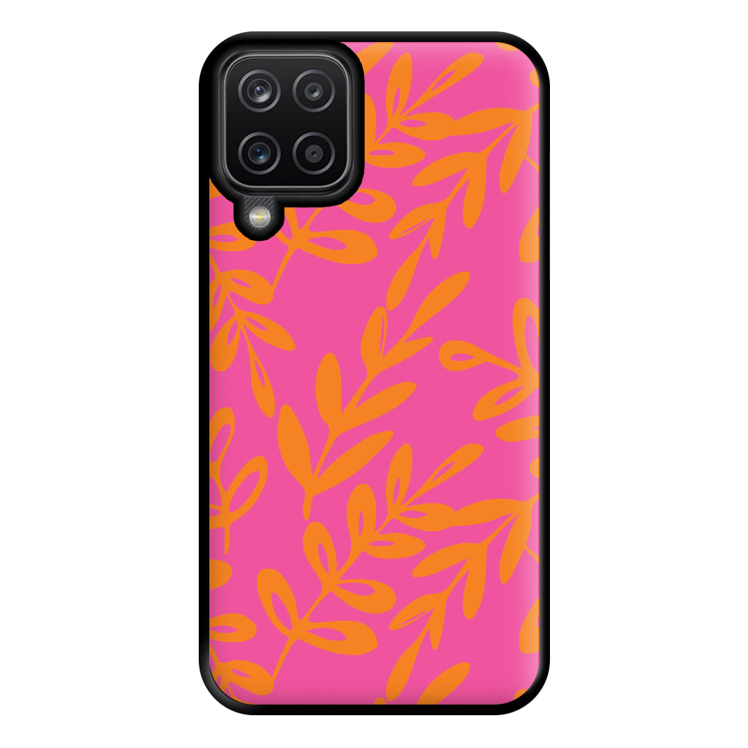 Pink & Orange Leaves - Foliage Phone Case for Galaxy A12