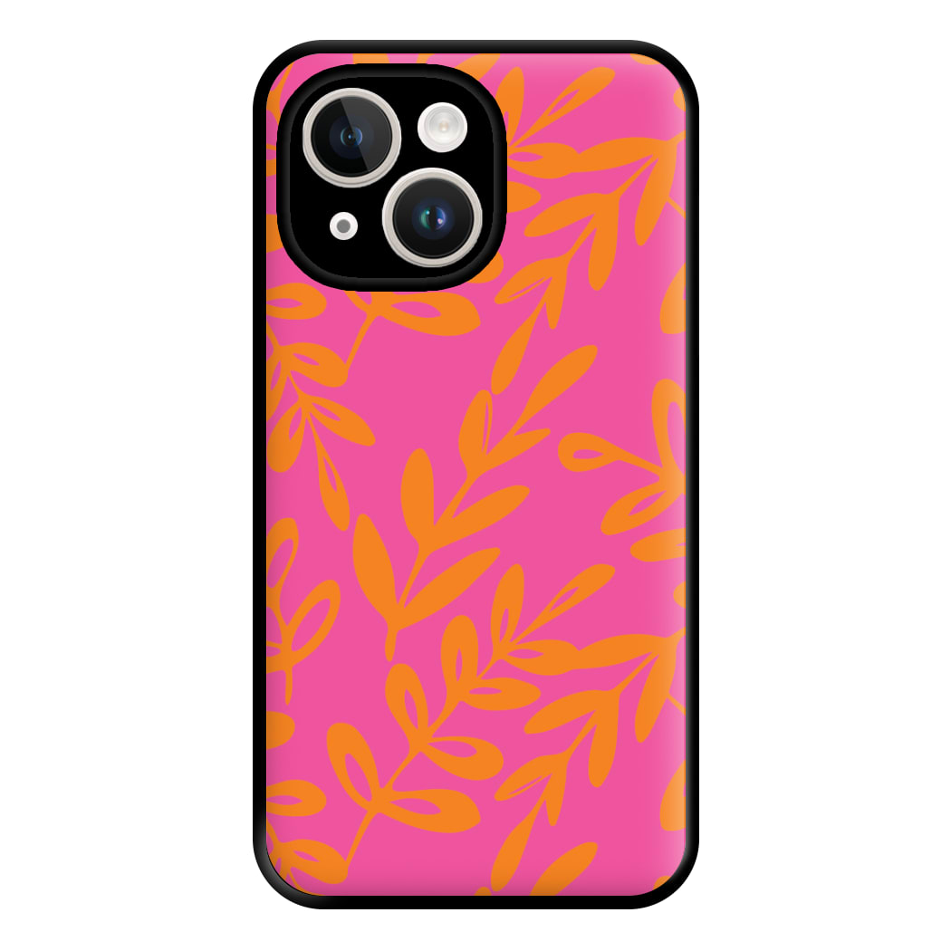 Pink & Orange Leaves - Foliage Phone Case for iPhone 14 Plus