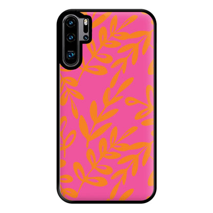 Pink & Orange Leaves - Foliage Phone Case for Huawei P30 Pro