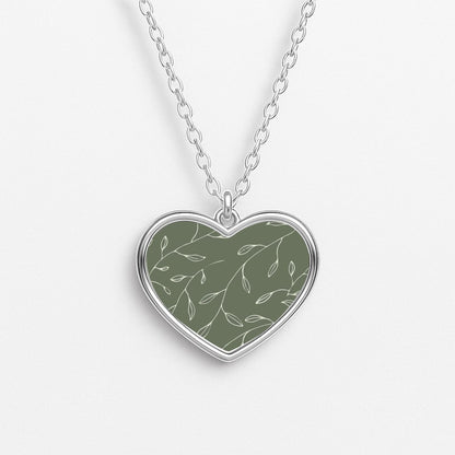Thin Leaves - Foliage Heart Necklace